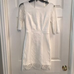 White lace open back dress!